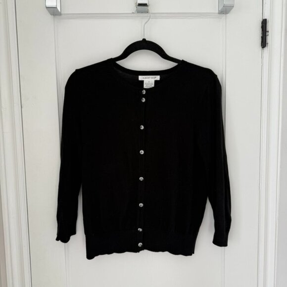 august silk Sweaters - August Silk Black Cardigan with Crystal Buttons